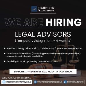 Legal Advisors (Temporary) Job Opportunities at Hallmark Attorneys