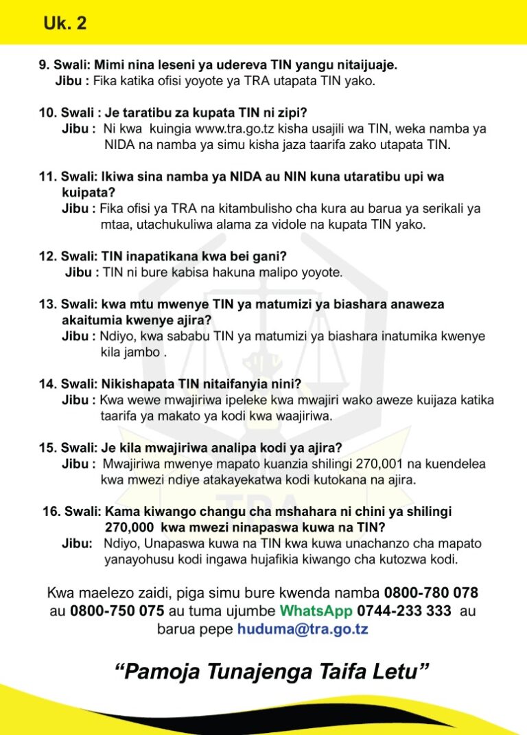 How To Get Tin Number Online In Tanzania