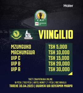 Viingilio Mechi ya Yanga Vs Rivers United Leo 30 April Africa Confederation Cup