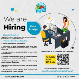 Data Analyst Job Vacancy at EA Foods Limited