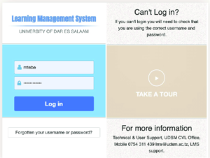 University of Dar es Salaam (UDSM), e-Learning Portal lms.udsm.ac.tz ‘Steps’ To Start