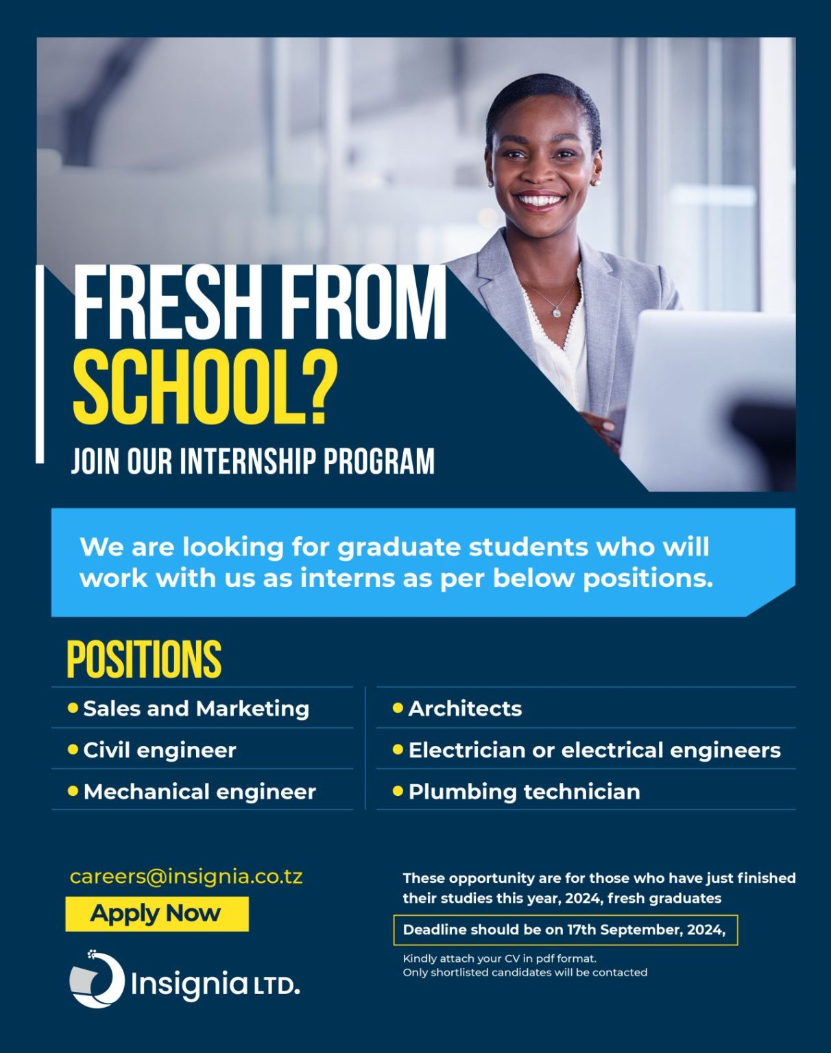 Intern Program Insignia Internship Program 2024 at Insignia Limited | AJIRA YAKO