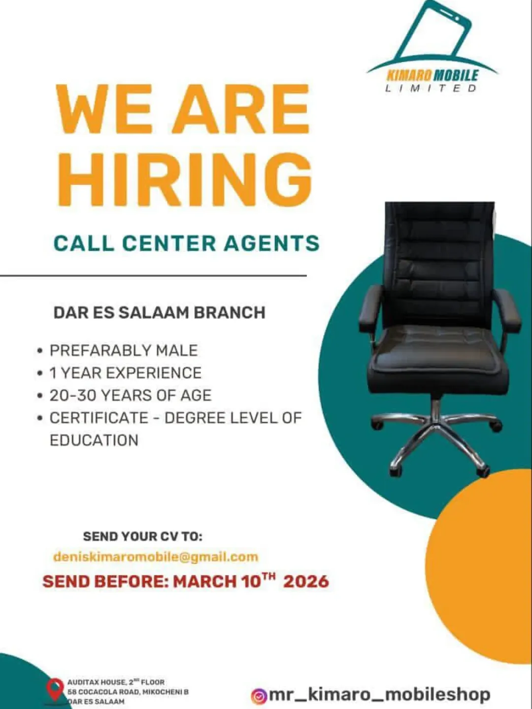 Job Opportunities at Kimaro Mobile Limited