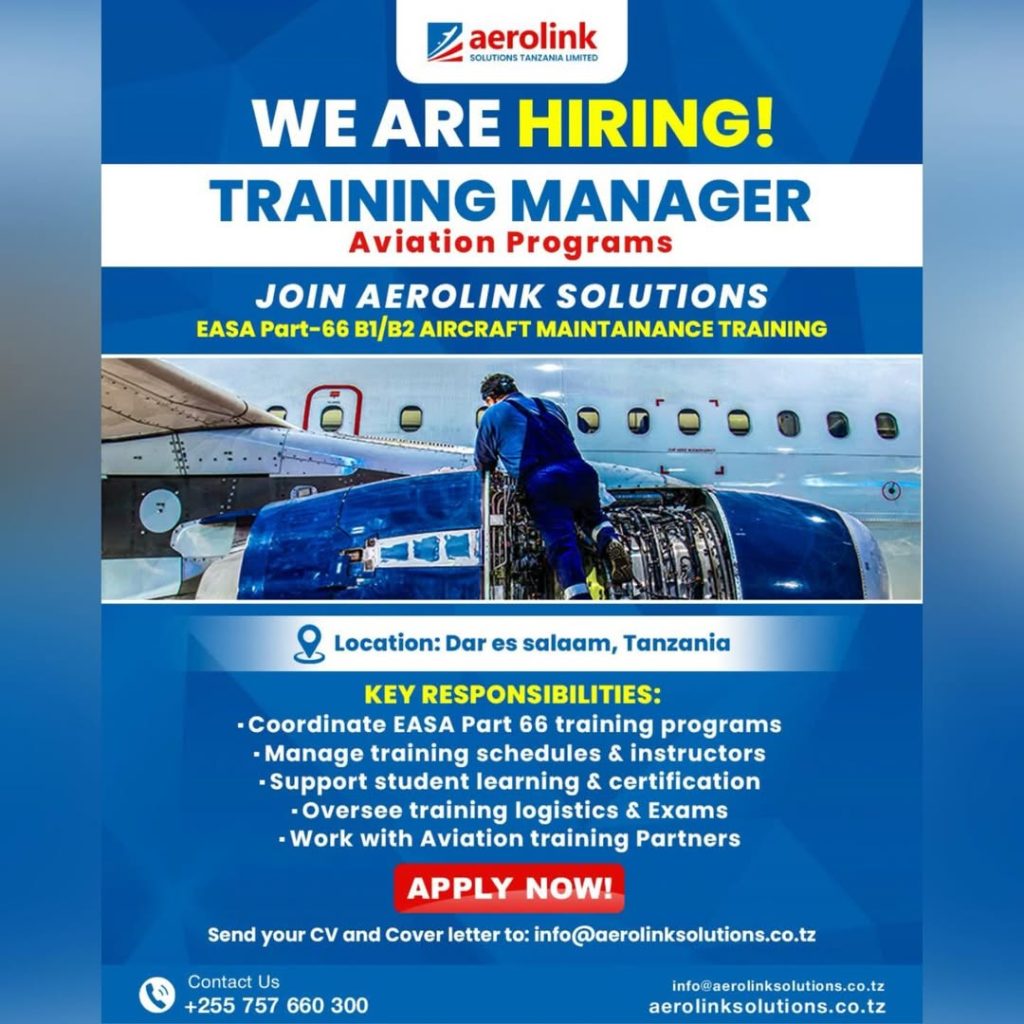 Training Manager Job Vacancy at Aerolink Solutions